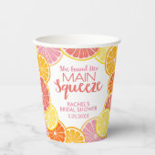 Gobelets En Papier Elle a trouvé sa douche de mariée Main Squeeze (Recto)