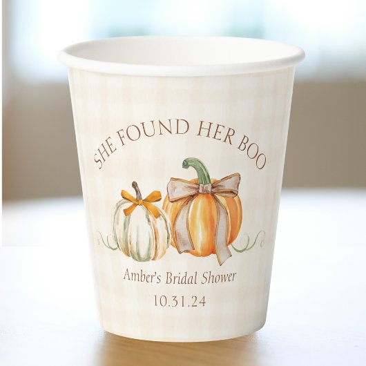 Gobelets En Papier "Elle a trouvé son amour" Fête de Mariage d'Automn