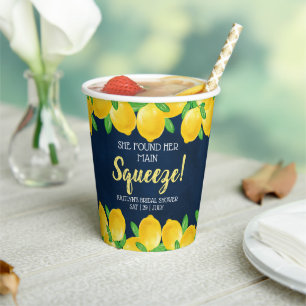 Gobelets En Papier Elle a trouvé son Lemon Bridal Shower