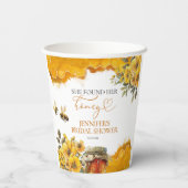 Gobelets En Papier Elle a trouvé son miel | Réception de mariage aqua (Verso)