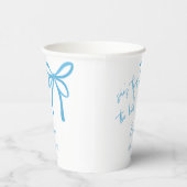 Gobelets En Papier Elle attache le noeud bleu ruban imprimé (Droite)