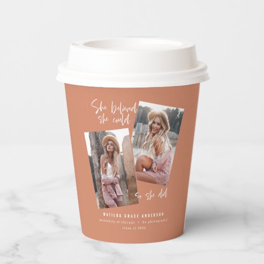 Gobelets En Papier Elle croyait qu'elle le pouvait pour qu'elle fasse (Verso)