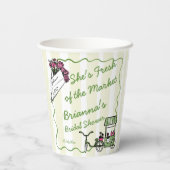 Gobelets En Papier Elle est fraîche de la douche de mariage personnal (Verso)