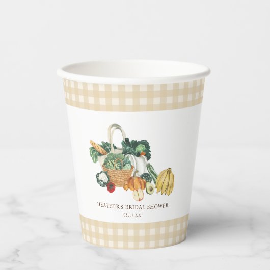 Gobelets En Papier Elle est fraiche du marché Baby Shower  (Recto)