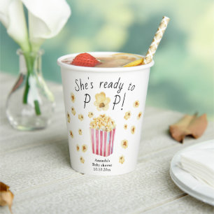 Gobelets En Papier Elle est Prête à Exploser Aquarelle Baby Shower Po