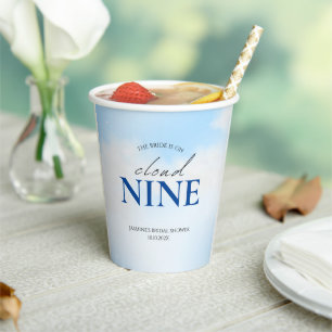 Gobelets En Papier Elle est sur Cloud 9 Enterrement de vie de jeune f