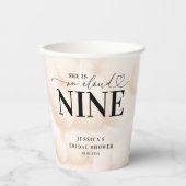 Gobelets En Papier Elle est sur Cloud Nine Heart Script Fête des mari (Recto)