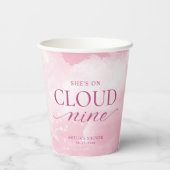 Gobelets En Papier Elle est sur nuage neuf Fête des mariées rose (Verso)