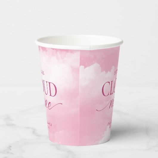 Gobelets En Papier Elle est sur nuage neuf Fête des mariées rose (Droite)