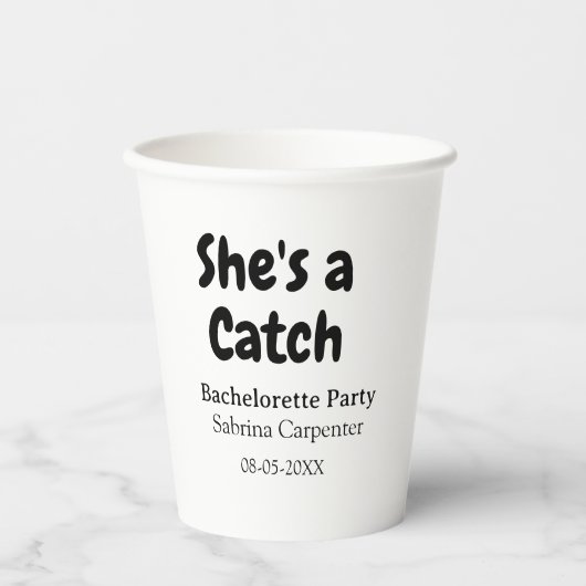 Gobelets En Papier Elle est un nom de fête de bachelorette date simpl (Recto)