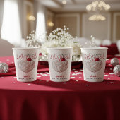 Gobelets En Papier Elle L'a Mis à la Crème Chantilly Mariage de la Ma