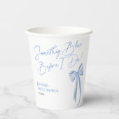 Gobelets En Papier Elle noue le noeud | Fête des mariées Bleu Bow (Recto)