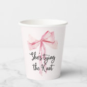 Gobelets En Papier Elle Noue Le Nœud Rose Bow Mariage (Recto)