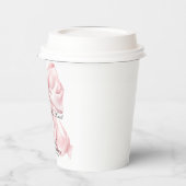 Gobelets En Papier Elle Noue Le Nœud Rose Rose (Gauche)