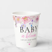 Gobelets En Papier Eloise Rose Floral Baby En Fleur (Verso)