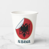 Gobelets En Papier Emblème d'aigle à tête double en Albanie (Recto)