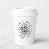 Gobelets En Papier Emblème de couronnement du roi Charles III, souven (Verso)