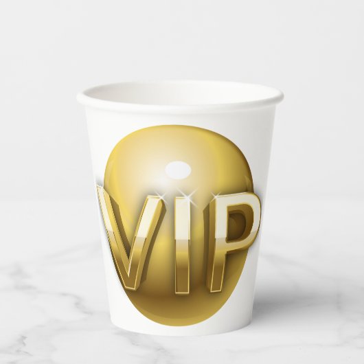 Gobelets En Papier Emblème VIP Or 3D Luxe (Recto)