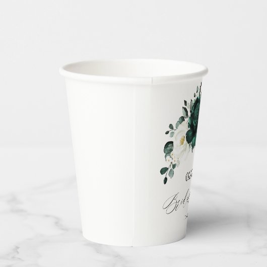 Gobelets En Papier Emerald Green Eucalyptus Blanc Floral Mariage P (Droite)