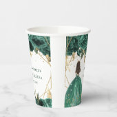 Gobelets En Papier Emerald Green Floral Princess Quinceanera (Gauche)