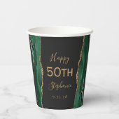 Gobelets En Papier Emerald Green Gold Agate Dark 50e anniversaire (Verso)