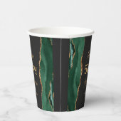 Gobelets En Papier Emerald Green Gold Agate Dark 50e anniversaire (Droite)