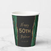 Gobelets En Papier Emerald Green Gold Agate Dark 50e anniversaire (Recto)