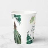 Gobelets En Papier Emerald Green Robe Quinceañera Couronne Anniversai (Gauche)