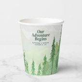 Gobelets En Papier Emerald Greenery Mountain Pine Rustic Mariage (Verso)