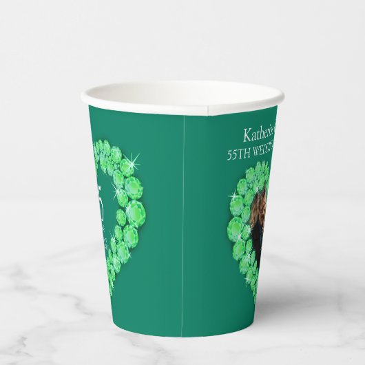 Gobelets En Papier Émeraude mariage anniversaire coupe de papier vert (Droite)