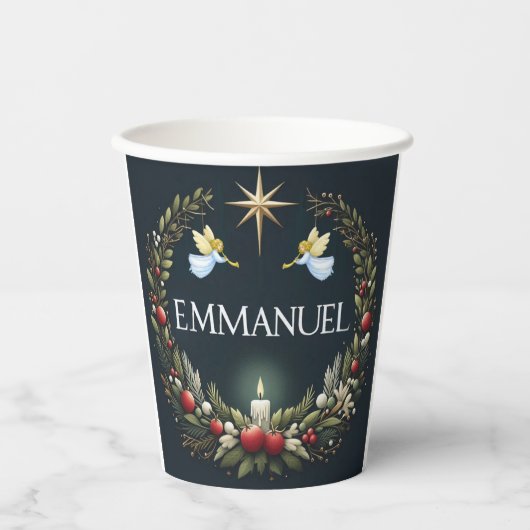Gobelets En Papier Emmanuel Christmas angels (Recto)