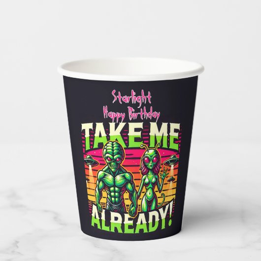 Gobelets En Papier Emmène-moi au-delà des étoiles ! (Verso)