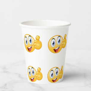 Gobelets En Papier Émoji Bien Fait, Joyeux Visage Souriant