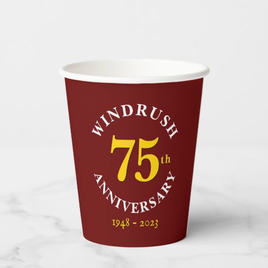 Gobelets En Papier Empire Windrush 75e anniversaire (Verso)