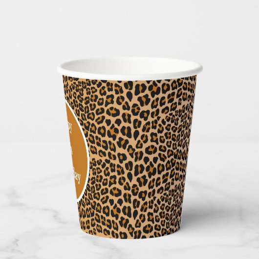 Gobelets En Papier Empreinte de léopard (Verso)