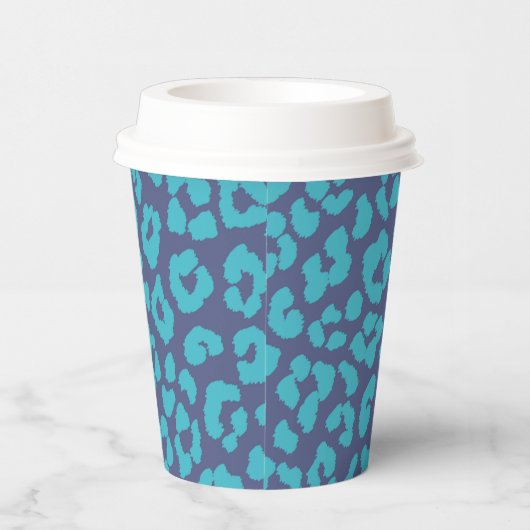 Gobelets En Papier Empreinte de léopard bleu (Droite)