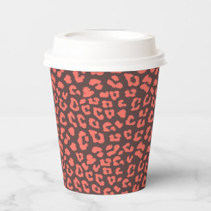 Gobelets En Papier Empreinte de léopard Brown de corail