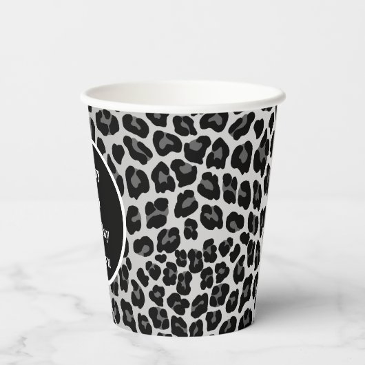 Gobelets En Papier Empreinte de léopard de neige (Verso)