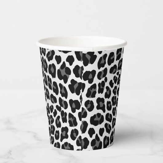 Gobelets En Papier Empreinte de léopard de neige (Droite)