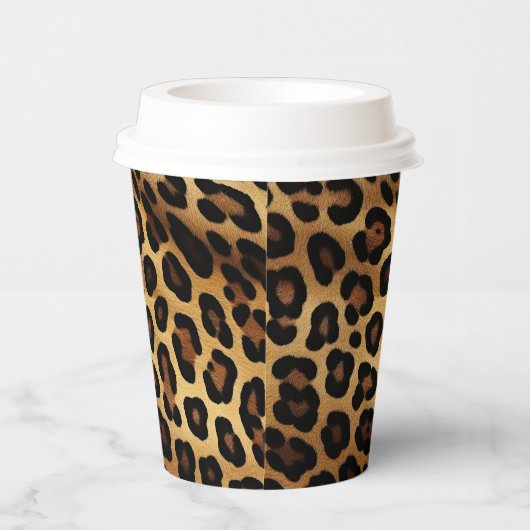 Gobelets En Papier Empreinte de léopard noir Brown or (Droite)