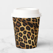 Gobelets En Papier Empreinte de léopard noir Brown or (Recto)