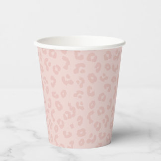 Gobelets En Papier Empreinte de léopard rose
