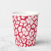 Gobelets En Papier Empreinte de léopard rouge et blanc (Gauche)