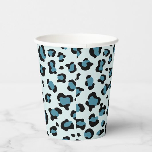 Gobelets En Papier Empreinte de léopard, Spots de léopard, Leopard bl (Droite)