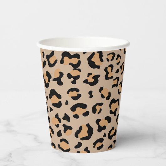 Gobelets En Papier Empreinte de léopard, Spots de léopard, Leopard Br (Verso)