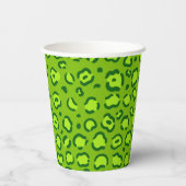 Gobelets En Papier Empreinte de léopard vert (Verso)