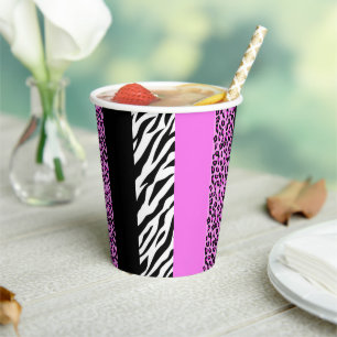 Gobelets En Papier Empreinte de léopard, Zebra Print, Poster de anima