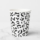 Gobelets En Papier Empreinte de léopard, Zones Léopard, Noir Et Blanc (Verso)