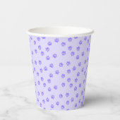 Gobelets En Papier Empreintes de patte violettes (Verso)