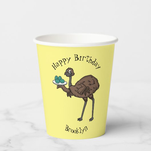 Gobelets En Papier Emu avec dessin animé d'oeufs (Verso)